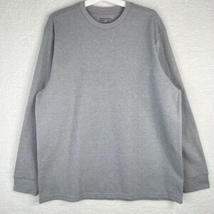 Fresh Clean Threads Mens 2XL-Tall Gray Long Sleeve Thermal Waffle Knit Shirt